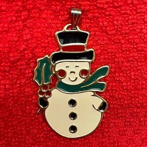 Wallace Silversmiths Enameled Snowman Pendant/Ornament Vintage